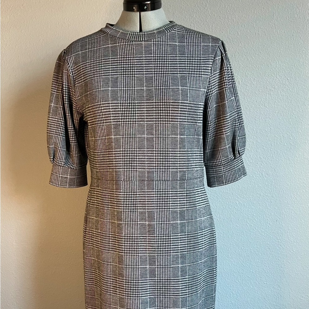 H&M Checked Gray Plaid Dress